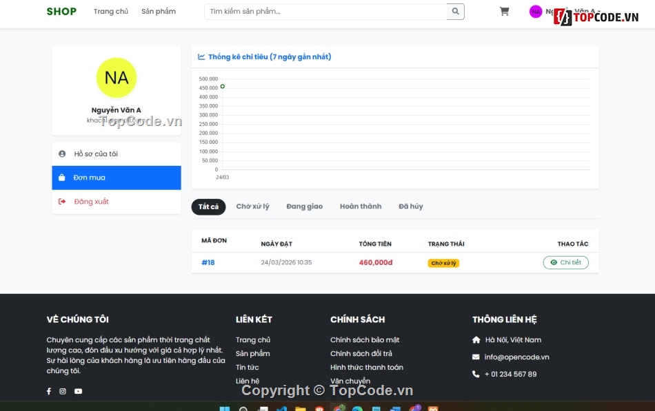 web,web bán quần áo,bán quần áo